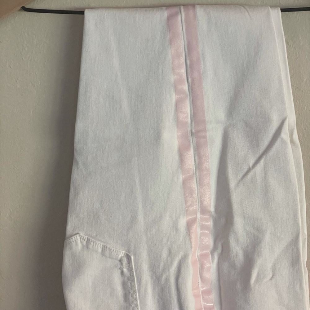 Edelman Pink Stripe Frayed Ankle Skinny Jeans 30 - Picture 6 of 15